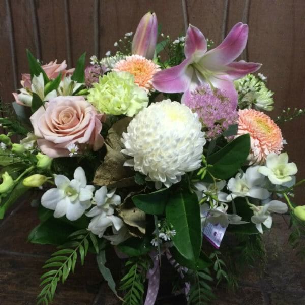 Fishbowl Arrangement Pastel Tones Classic