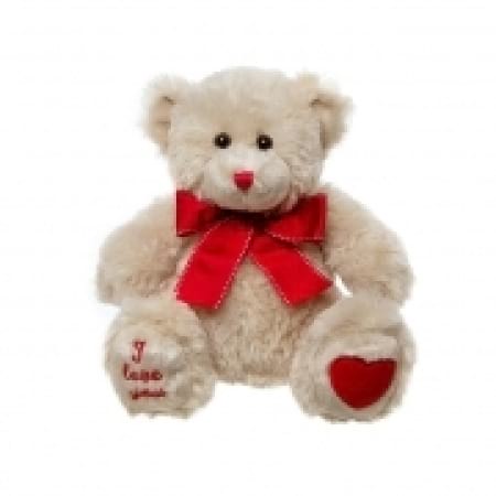 Romeo Teddy Bear - White with Red