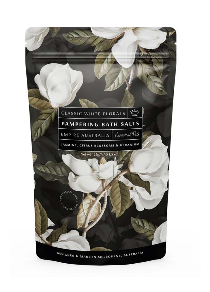 Classic White Florals Bath Salts 125g