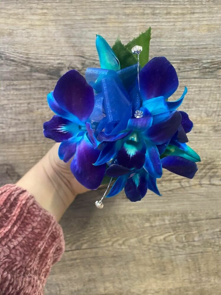 `Blue Diamond` Wrist Corsage - 48hrs Notice required/Pick up Only
